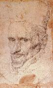 VELAZQUEZ, Diego Rodriguez de Silva y Study of Head-Portrait painting